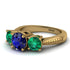 Three Stones Sapphire Braches Ring - Donna No. 28 image 3