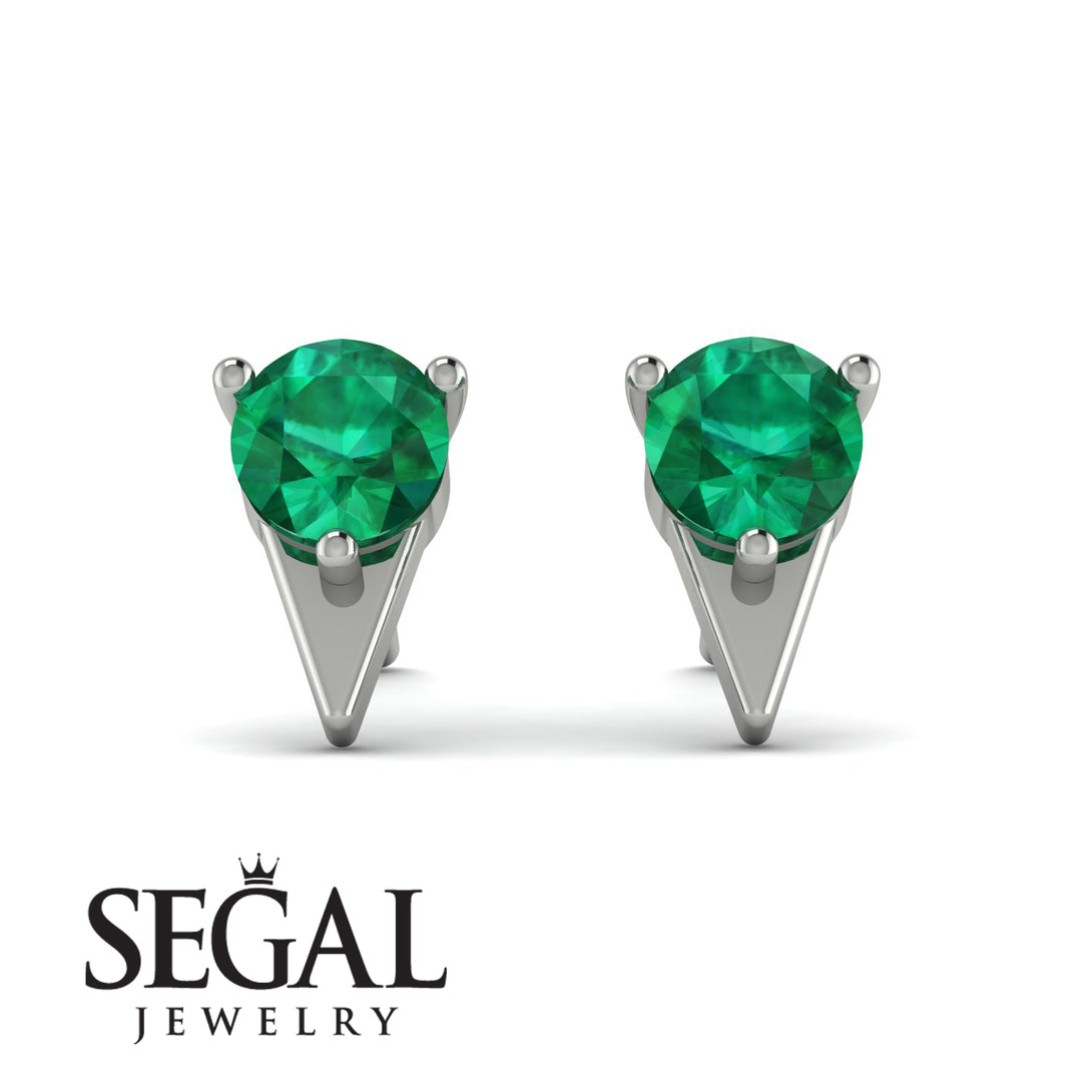 Triangle Emerald Earrings - Aisha No. 6