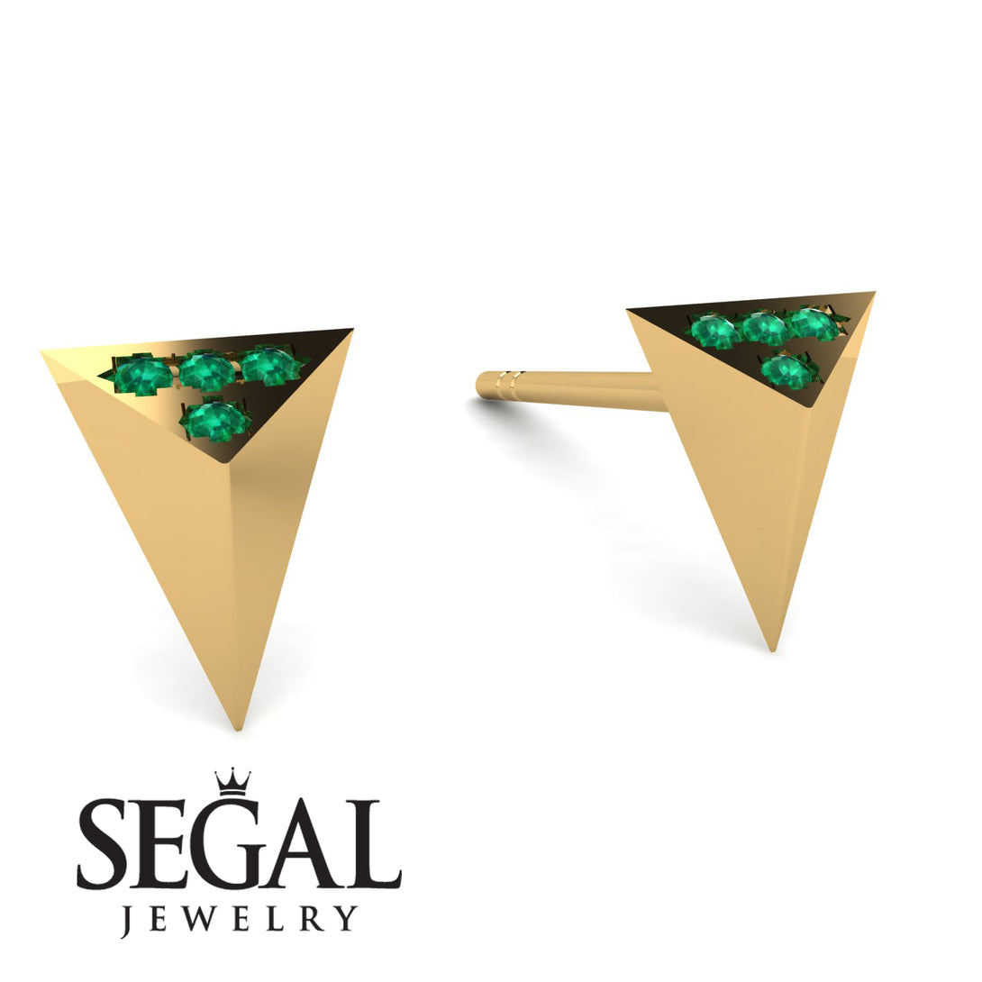 Triangle Emerald Earrings - Livia No. 4