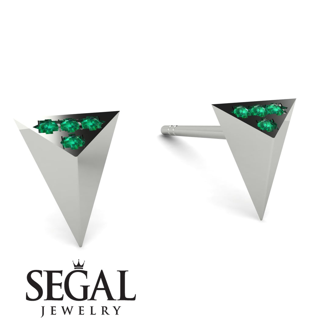 Triangle Emerald Earrings - Livia No. 6