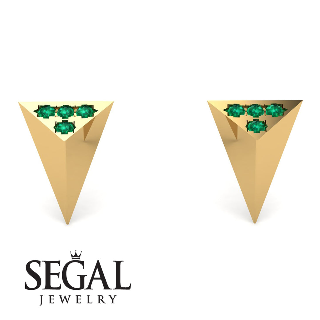 Triangle Emerald Earrings - Livia No. 4