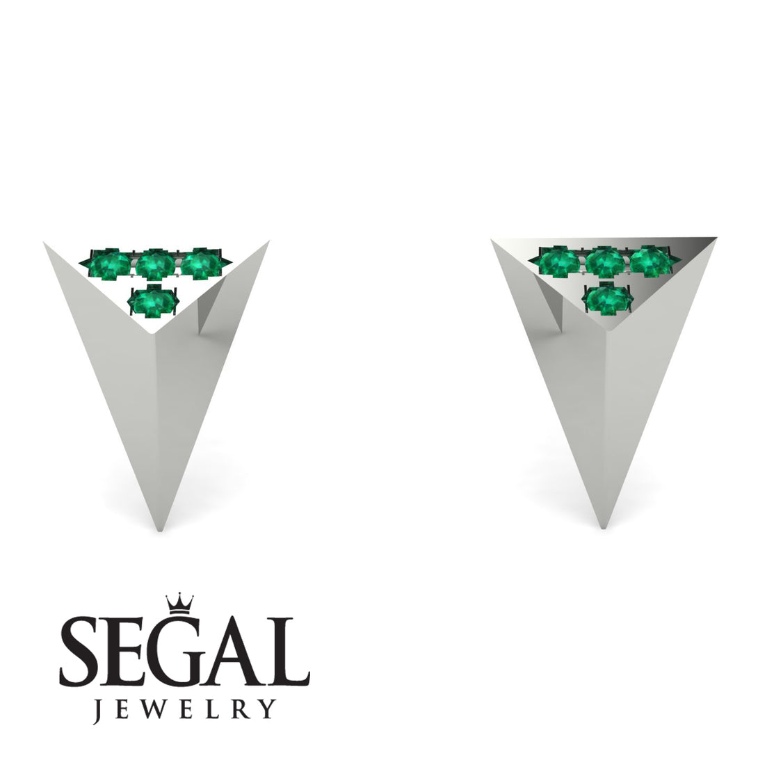 Triangle Emerald Earrings - Livia No. 6