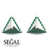 Triangle Emerald Earrings Geometrical - Milan No. 6
