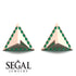 Triangle Emerald Earrings Geometrical - Milan No. 5