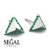 Triangle Emerald Earrings Geometrical - Milan No. 6