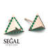 Triangle Emerald Earrings Geometrical - Milan No. 5