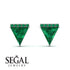 Triangle Emerald Earrings Stud - Kairi No. 6