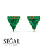 Triangle Emerald Earrings Stud - Kairi No. 4