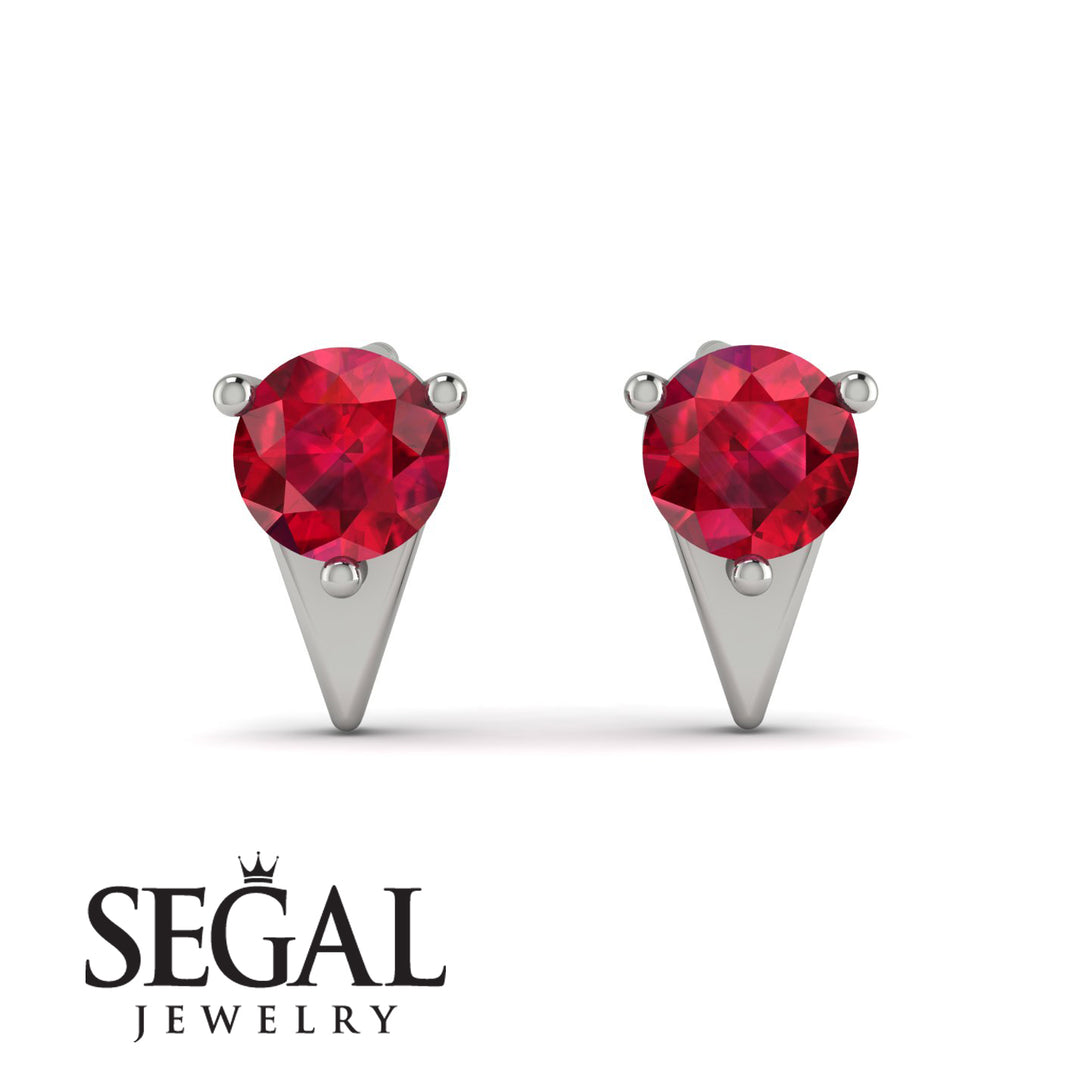 Triangle Ruby Earrings - Aisha No. 12