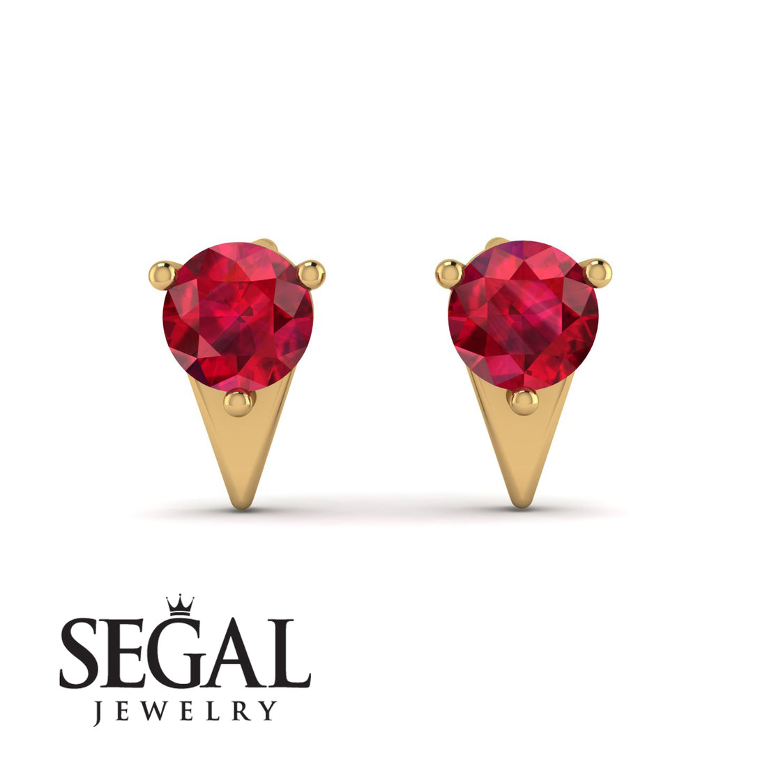 Triangle Ruby Earrings - Aisha No. 10