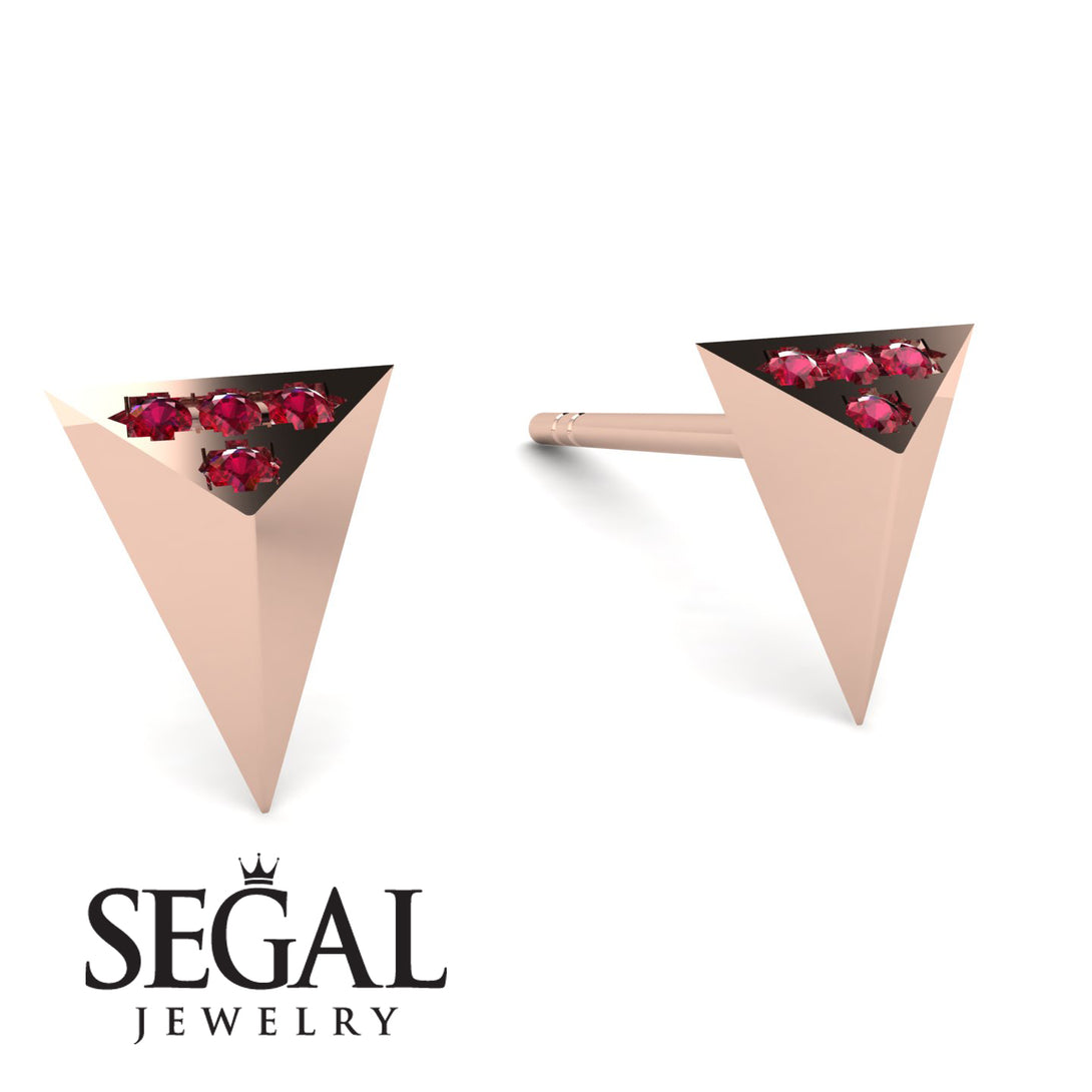 Triangle Ruby Earrings - Livia No. 11