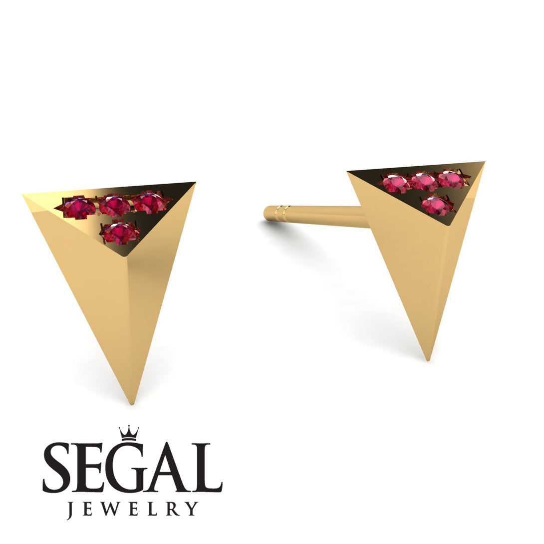 Triangle Ruby Earrings - Livia No. 10