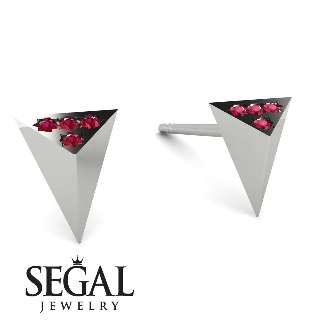 Triangle Ruby Earrings - Livia No. 12