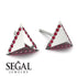 Triangle Ruby Earrings Geometrical - Milan No. 12
