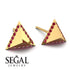 Triangle Ruby Earrings Geometrical - Milan No. 10