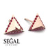 Triangle Ruby Earrings Geometrical - Milan No. 11