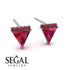 Triangle Ruby Earrings Stud - Kairi No. 12