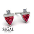 Triangle Ruby Earrings With Round Stone - Estella No. 12 image 9
