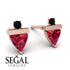 Triangle Ruby Earrings With Round Stone - Estella No. 41 image 9