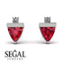 Triangle Ruby Earrings With Round Stone - Estella No. 12 image 2