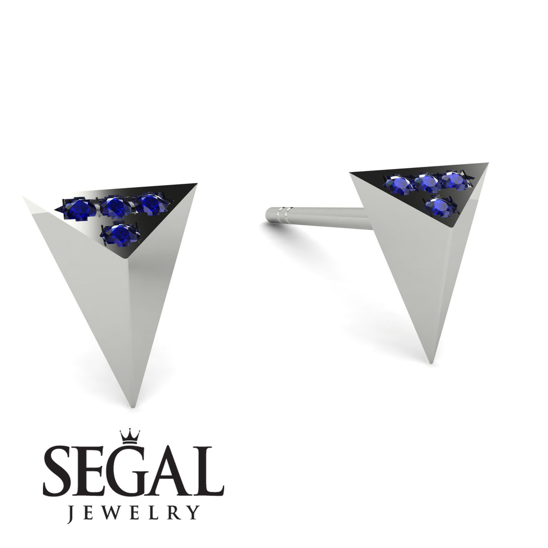 Triangle Sapphire Earrings - Livia No. 15