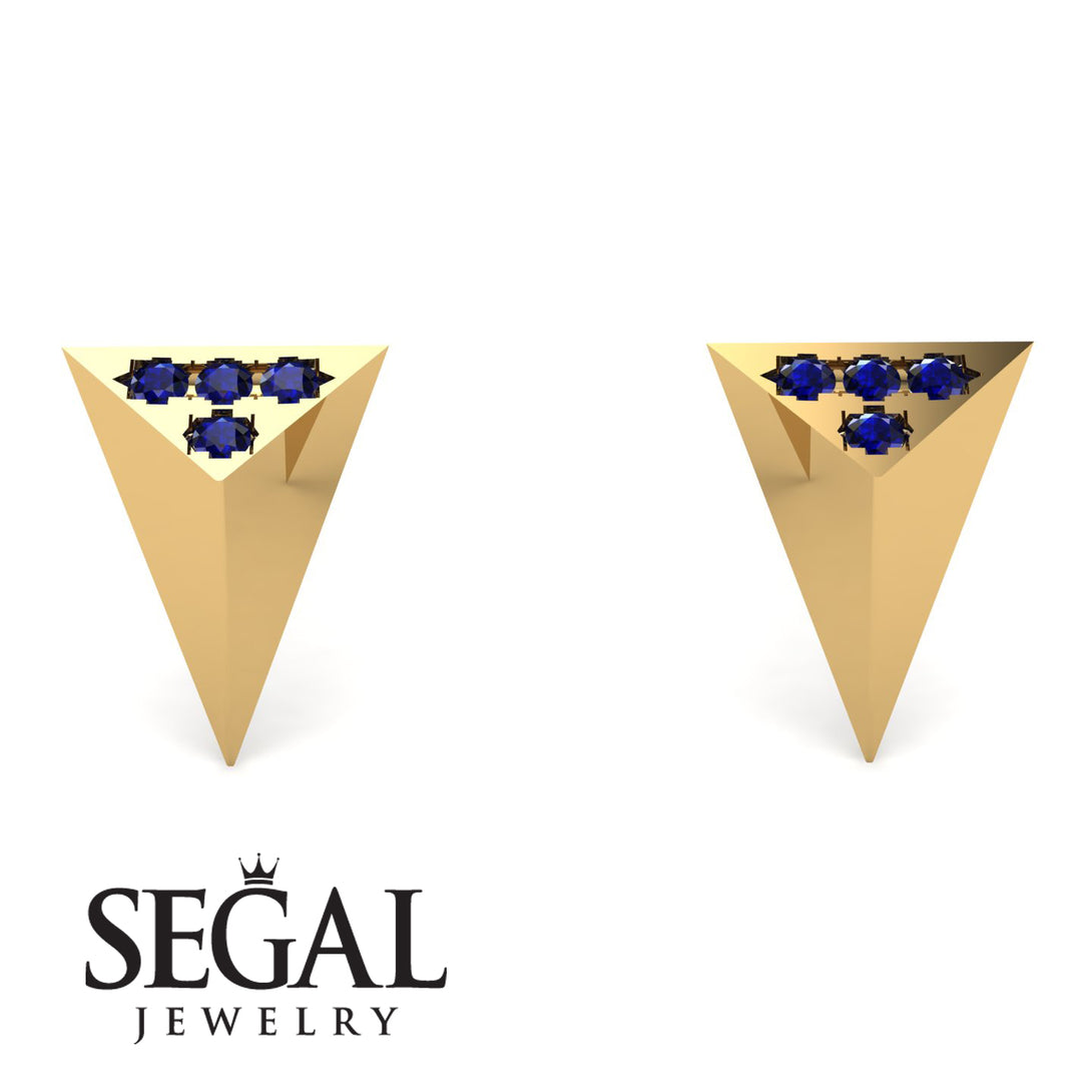 Triangle Sapphire Earrings - Livia No. 13