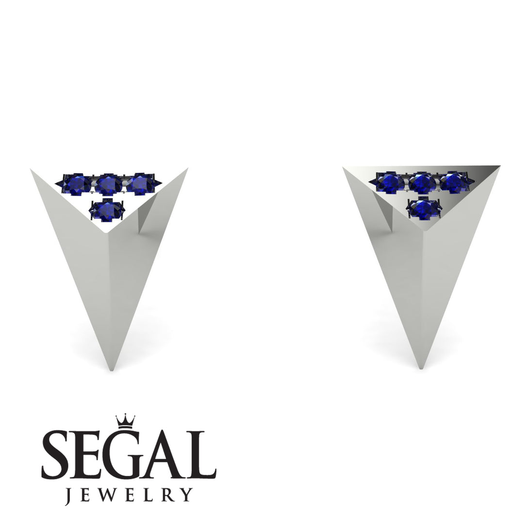 Triangle Sapphire Earrings - Livia No. 15