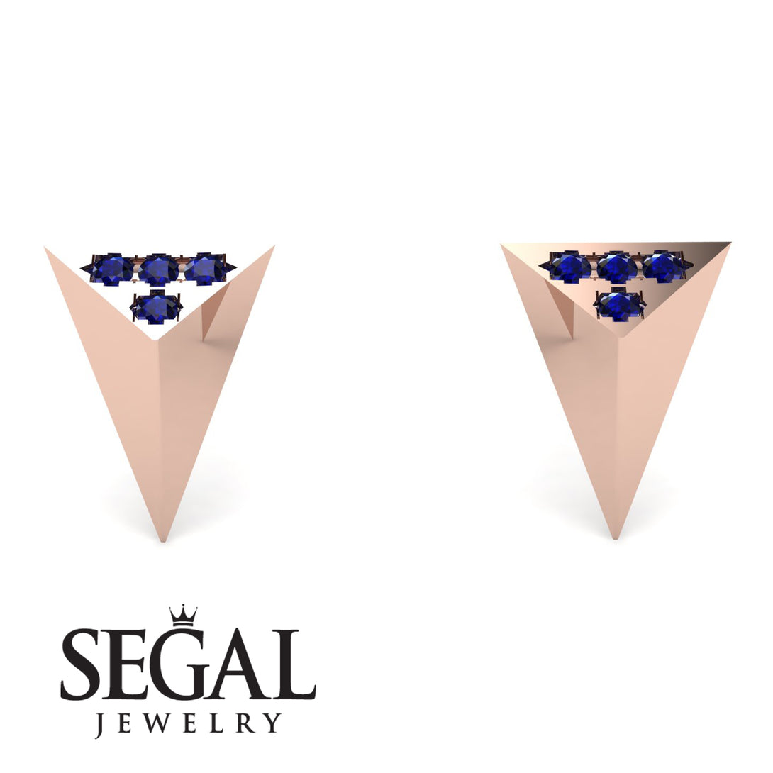 Triangle Sapphire Earrings - Livia No. 14