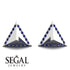 Triangle Sapphire Earrings Geometrical - Milan No. 15