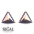 Triangle Sapphire Earrings Geometrical - Milan No. 14
