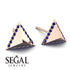 Triangle Sapphire Earrings Geometrical - Milan No. 14