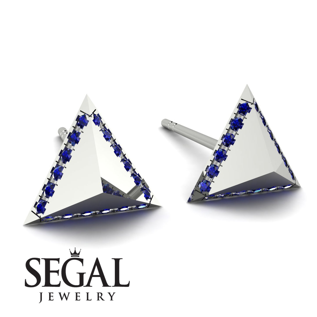 Triangle Sapphire Earrings Geometrical - Milan No. 15