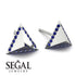 Triangle Sapphire Earrings Geometrical - Milan No. 15