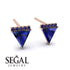 Triangle Sapphire Earrings Stud - Kairi No. 14