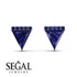 Triangle Sapphire Earrings Stud - Kairi No. 15