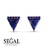 Triangle Sapphire Earrings Stud - Kairi No. 14