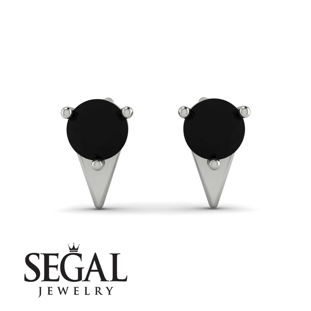 Triangle Black Diamond Earrings - Aisha No. 9