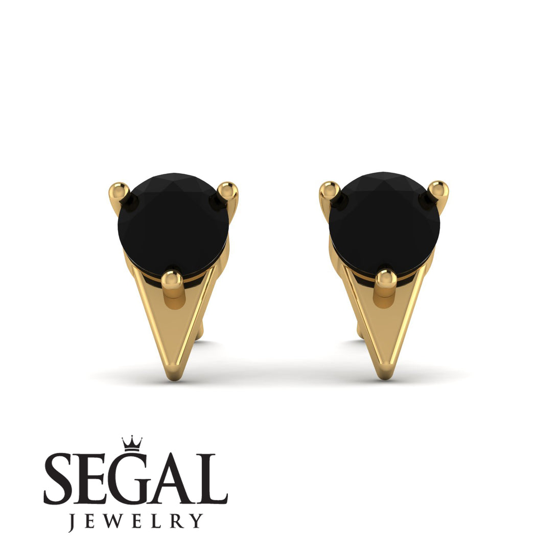 Triangle Black Diamond Earrings - Aisha No. 7