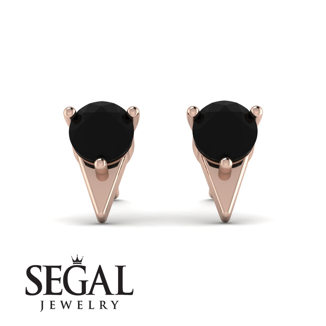 Triangle Black Diamond Earrings - Aisha No. 8