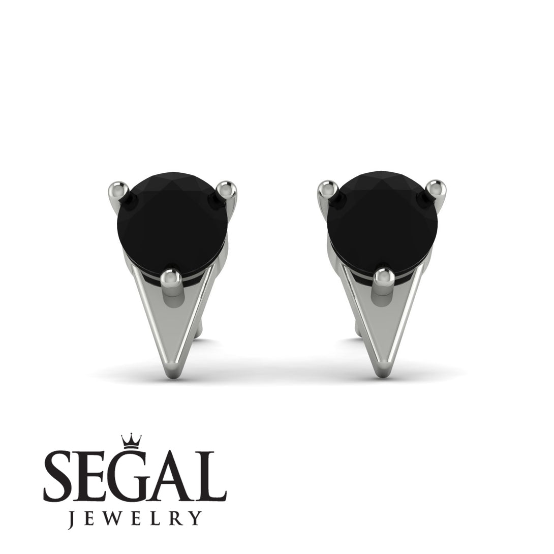 Triangle Black Diamond Earrings - Aisha No. 9