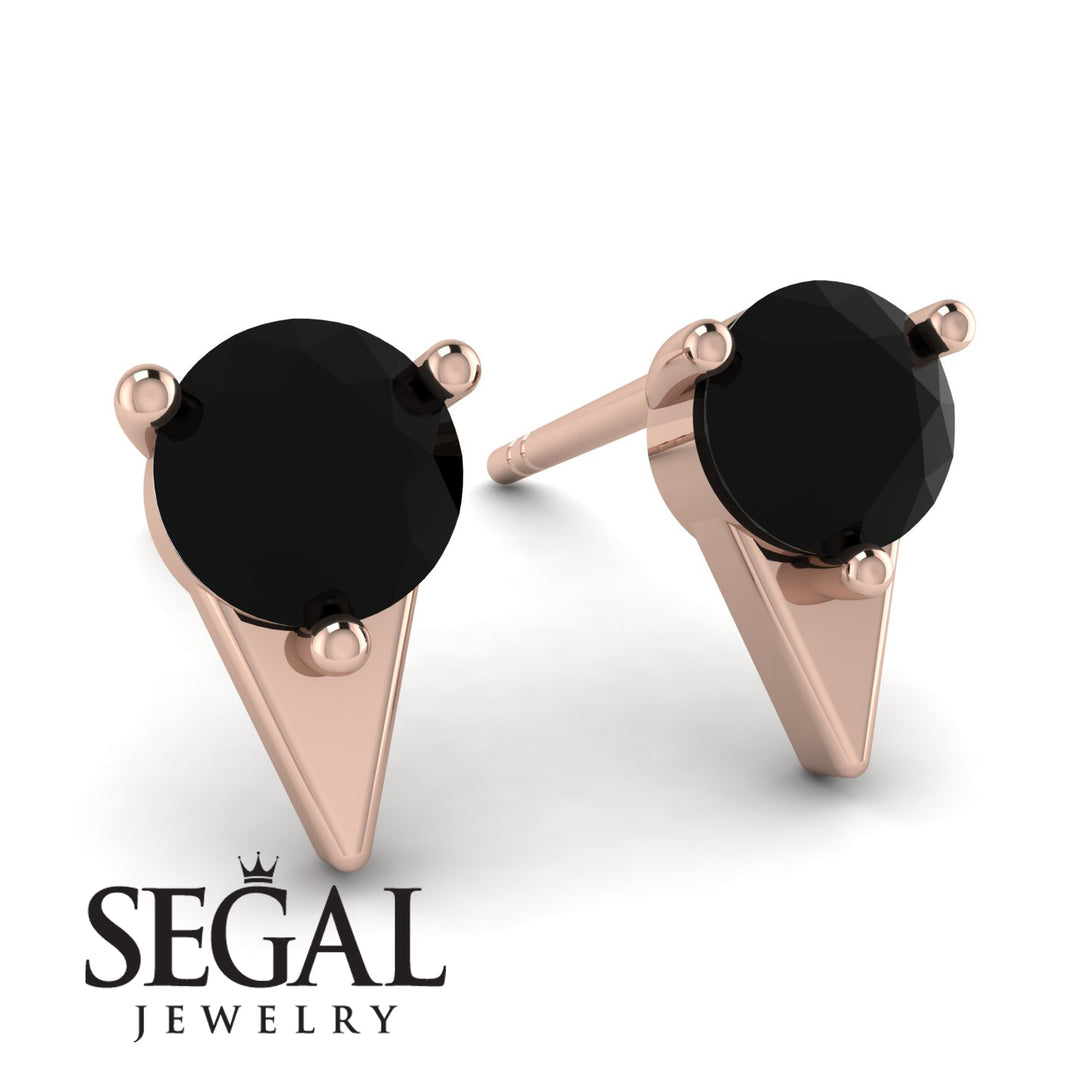 Triangle Black Diamond Earrings - Aisha No. 8
