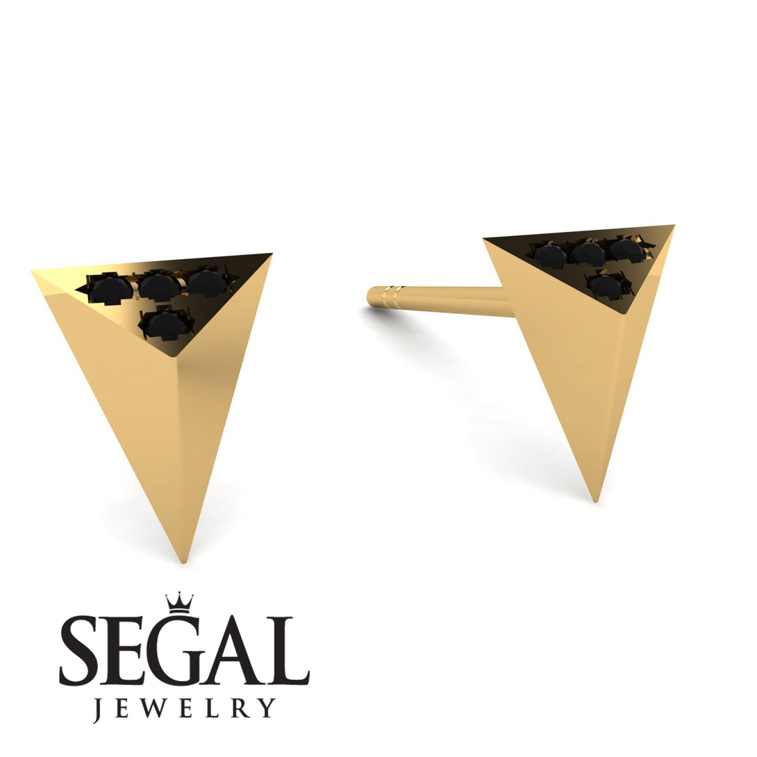 Triangle Black Diamond Earrings - Livia No. 7