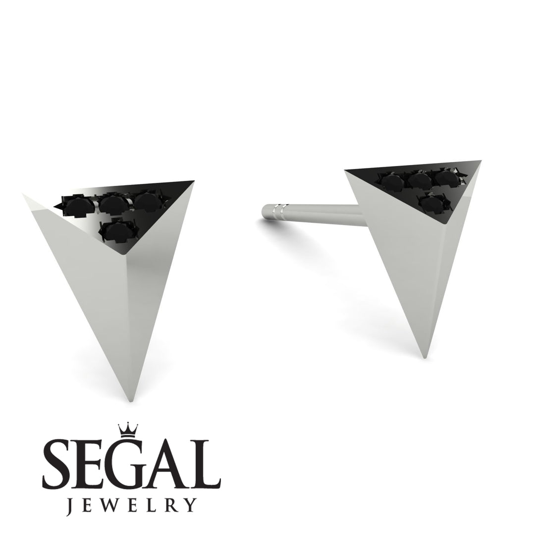 Triangle Black Diamond Earrings - Livia No. 9