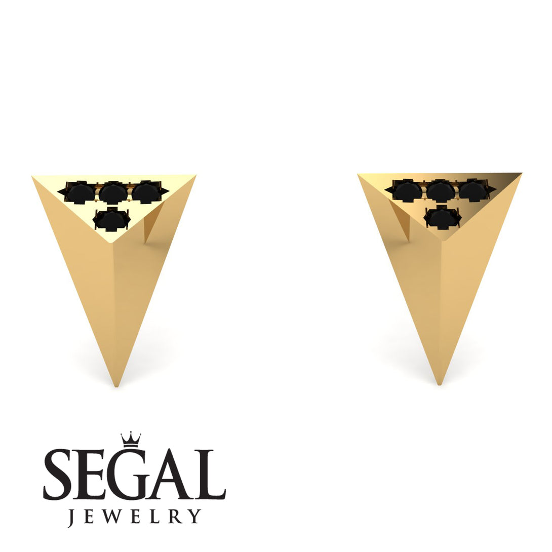 Triangle Black Diamond Earrings - Livia No. 7