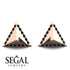 Triangle Black Diamond Earrings Geometrical - Milan No. 8