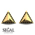 Triangle Black Diamond Earrings Geometrical - Milan No. 7 image 9