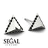 Triangle Black Diamond Earrings Geometrical - Milan No. 9