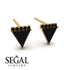 Triangle Black Diamond Earrings Stud - Kairi No. 7 image 5