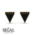 Triangle Black Diamond Earrings Stud - Kairi No. 7
