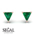 Triangle Cut Emerald Earrings - Clementine No. 5